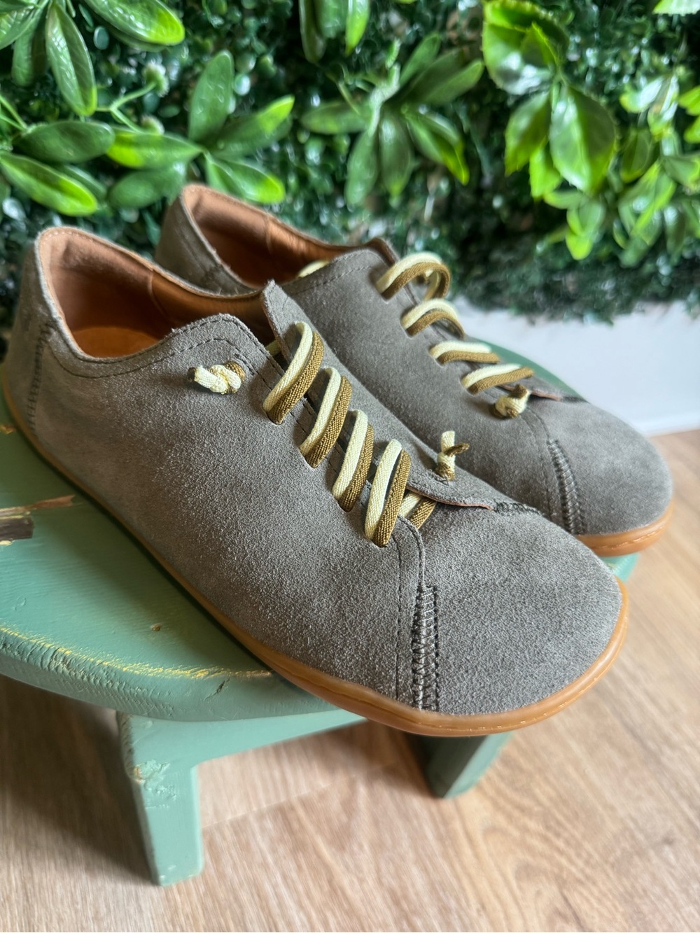 Camper Peu Cami Grey Nubuck Suede Leather minimalist barefoot shoes